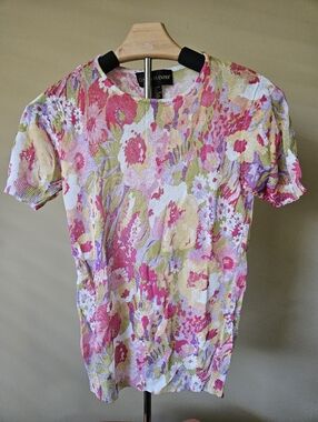 Classiques Entier Floral Knit Short Sleeve Top - Size S